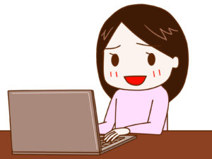 プロフィールを書きこむ女性