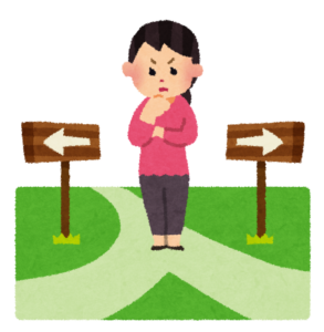 立ち止まる女性
