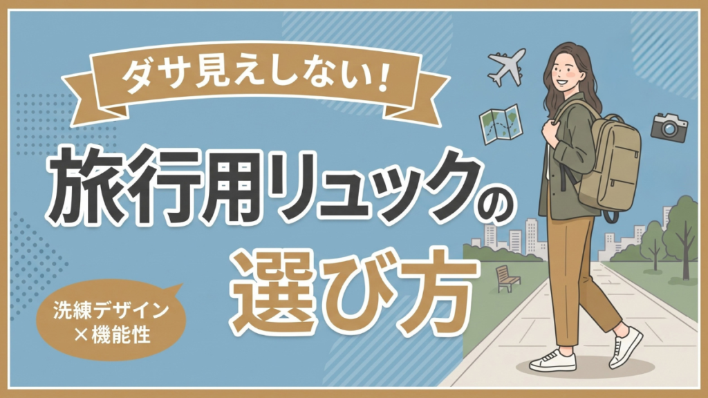 ダサ見えしない！旅行用リュックの選び方