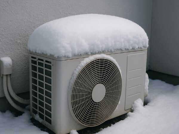 雪が積もった室外機