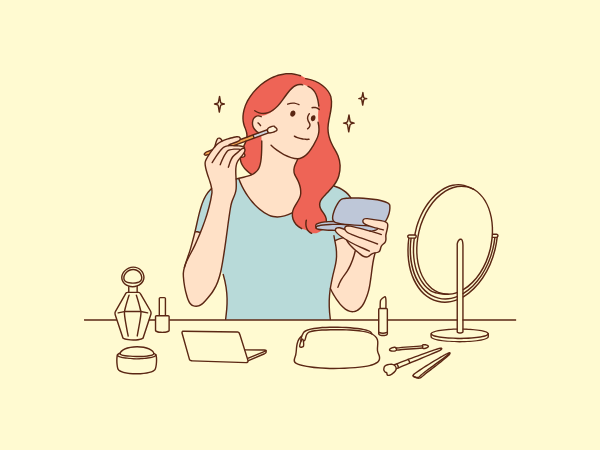 メイクに気合を入れている女性